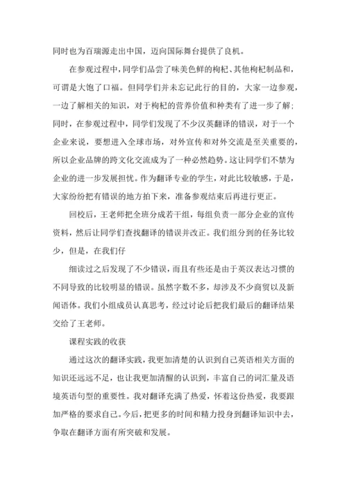 英语翻译实践工作心得五篇.docx