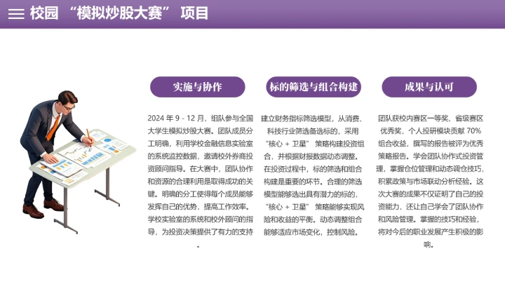 会计学专业大学生职业生涯规划职业生生涯发展展示PPT模版