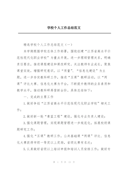 学校个人工作总结范文.docx