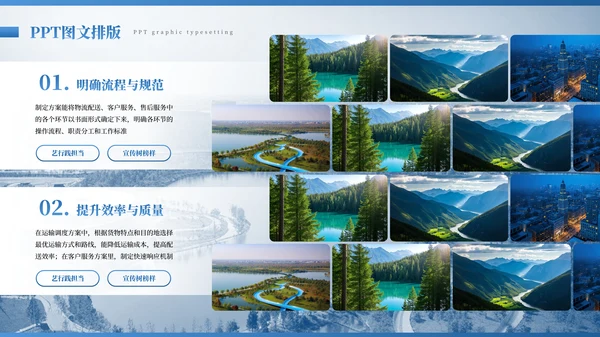 蓝色商务风图文排版PPT版式合集