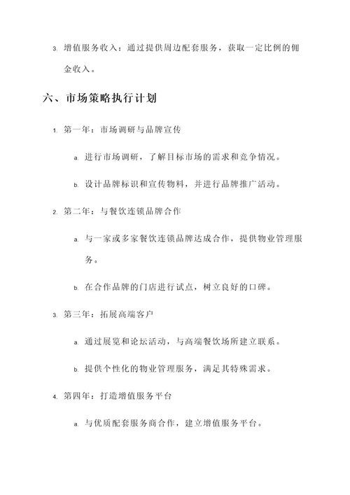 餐饮物业管理市场开发方案