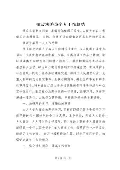 镇政法委员个人工作总结.docx