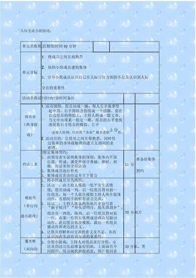 非常有用人际沟通小组活动方案