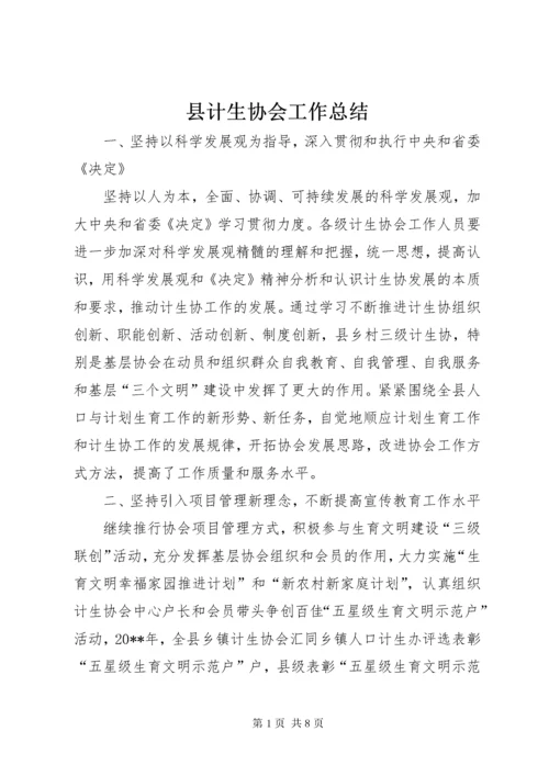 县计生协会工作总结.docx