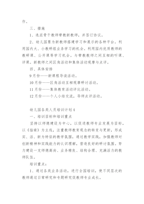 幼儿园各类人员培训计划.docx