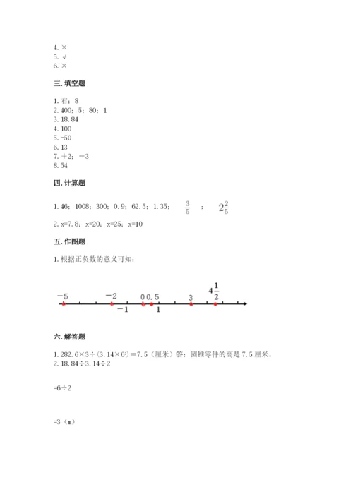 卓资县六年级下册数学期末测试卷精编.docx