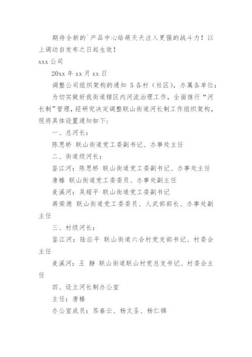 调整公司组织架构的通知.docx