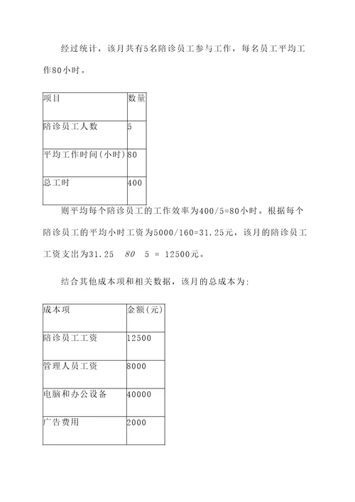 陪诊服务成本预算方案