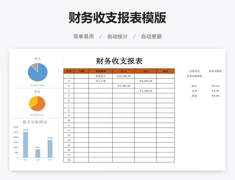 财务收支报表模版