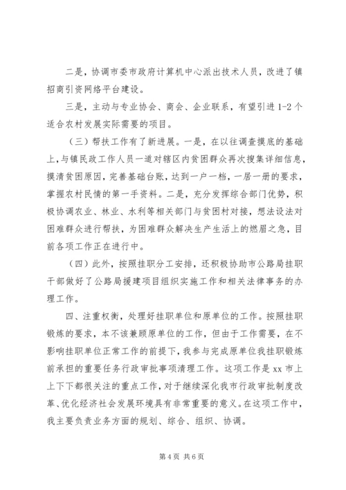 乡镇挂职工作情况报告总结.docx