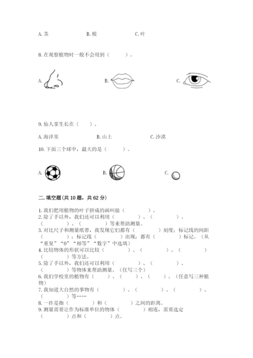 教科版一年级上册科学期末测试卷含答案（新）.docx