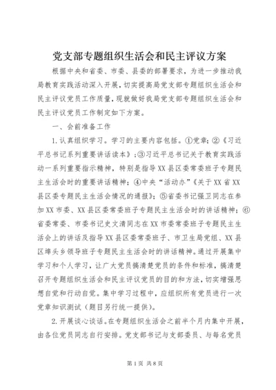 党支部专题组织生活会和民主评议方案.docx