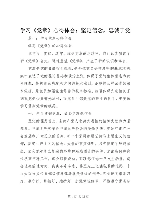 学习《党章》心得体会：坚定信念，忠诚于党.docx