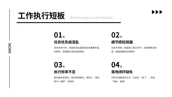 粉色留白简约工作汇报通用PPT模板