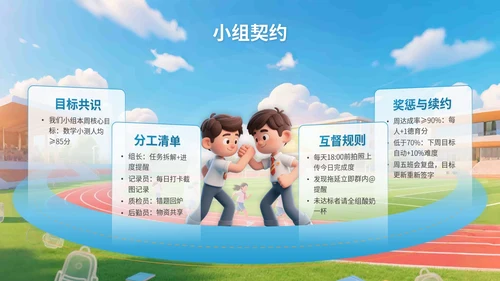 蓝色3D立体风三年二班开学主题班会PPT模版