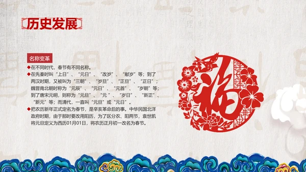 典雅中国风春节习俗传统文化PPT课件