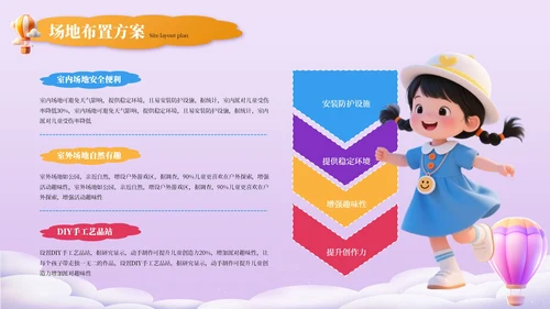 撞色3D卡通六一儿童节童趣主题派对创意策划PPT模板