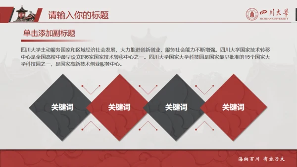 四川大学论文答辩通用PPT模板