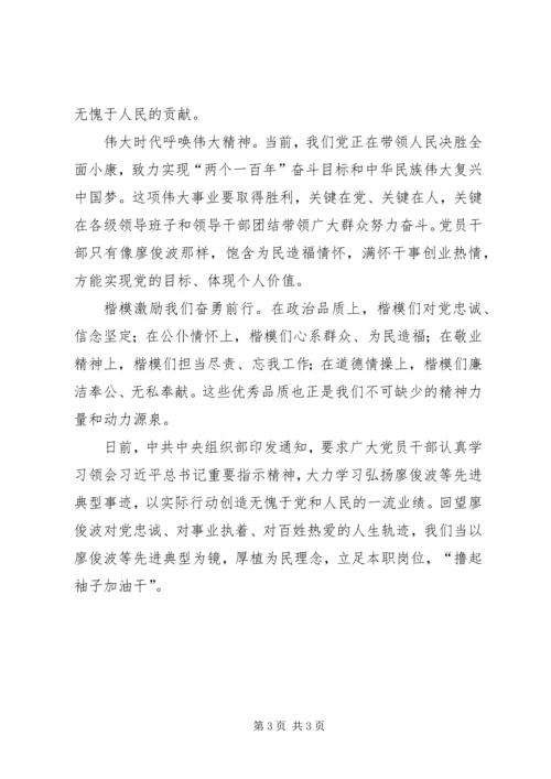 学习廖俊波先进事迹心得体会四篇.docx