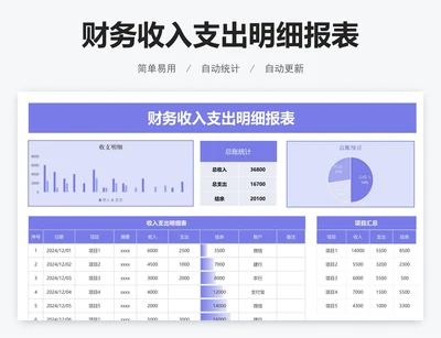 财务收入支出明细报表
