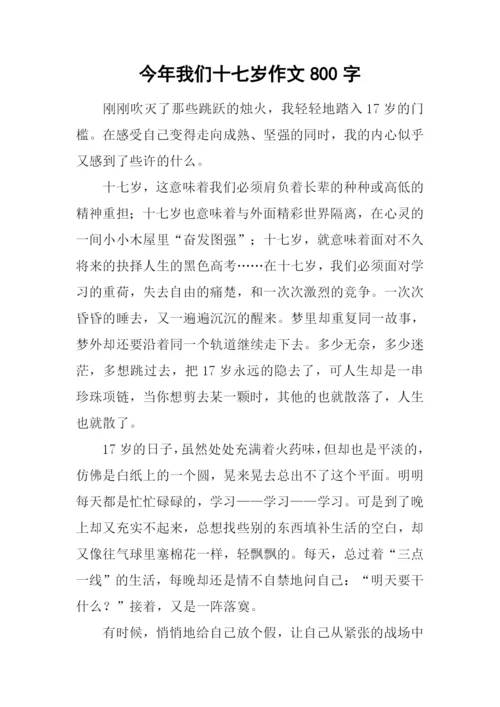 今年我们十七岁作文800字.docx