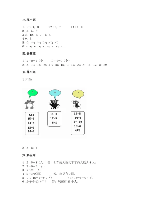 苏教版一年级下册数学第一单元-20以内的退位减法-测试卷精品【有一套】.docx