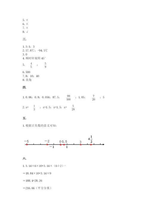 人教版六年级数学小升初试卷精品加答案.docx