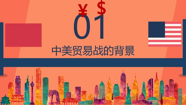 大国崛起中美贸易PPT模板