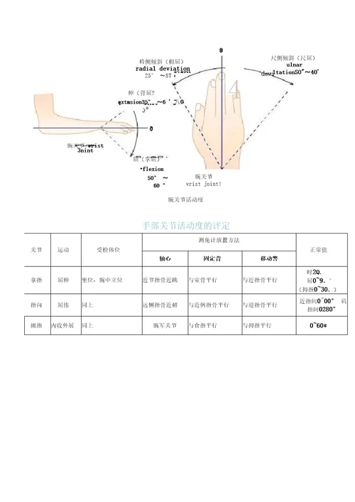 完整版图文,关节活动度测量方法和正常范围