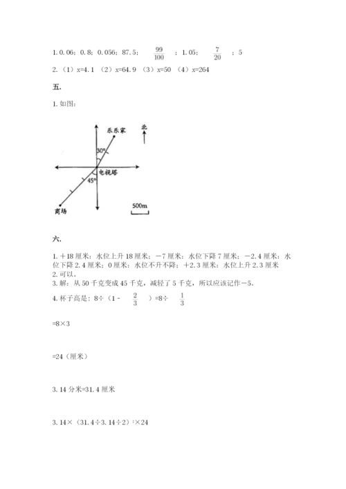 小学六年级下册数学摸底考试题【各地真题】.docx