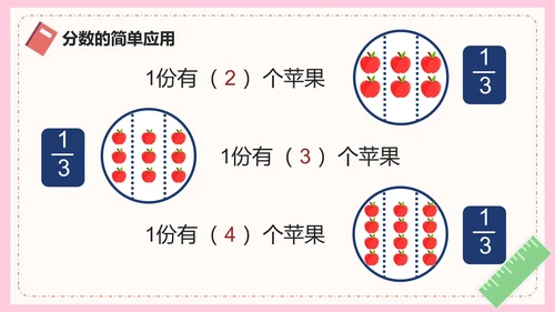 人教版数学三年级分数的简单应用PPT模板
