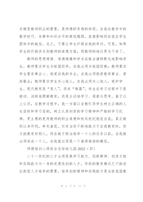 师德培训心得体会总结幼儿园2022.docx