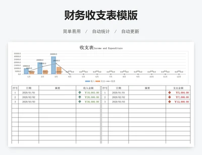 财务收支表模版