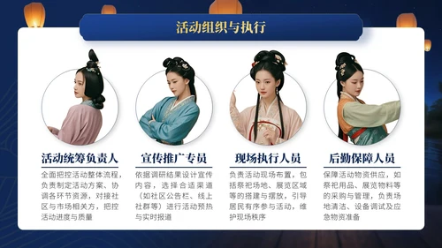 蓝金色中国风中元节文化文化宣传人员与活动策划者的指南PPT模板