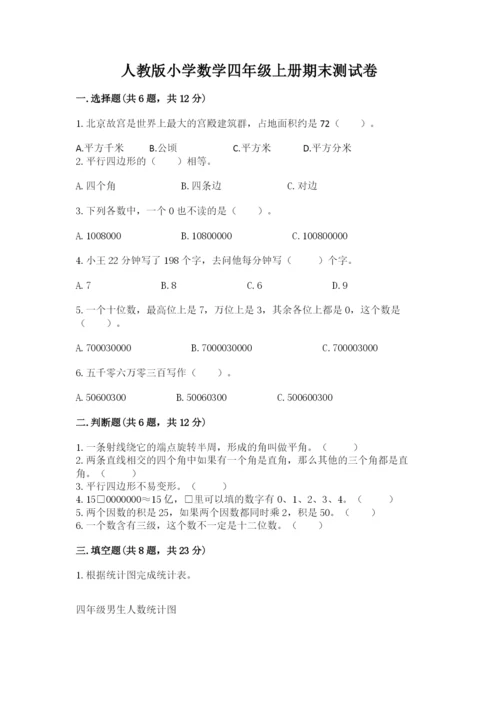 人教版小学数学四年级上册期末测试卷精品【完整版】.docx