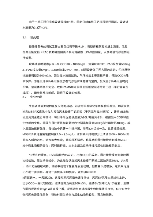 染化污水处理厂的调试及试运行p