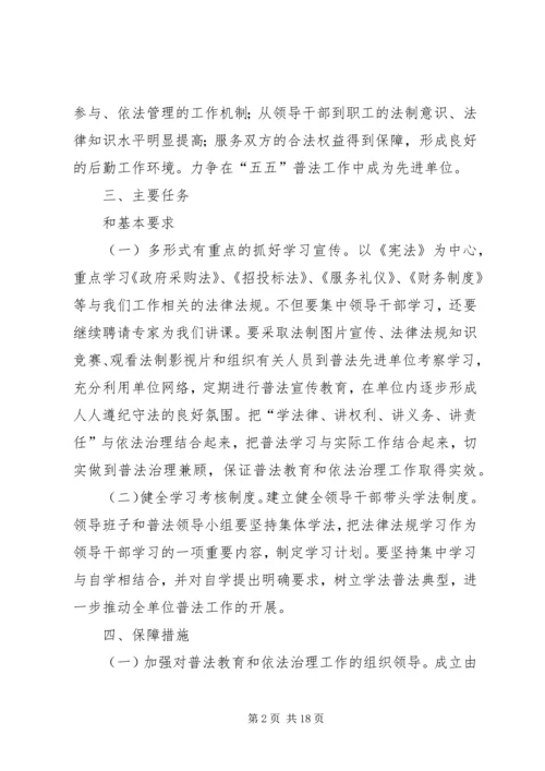 接、采XX年五五普法工作计划.docx