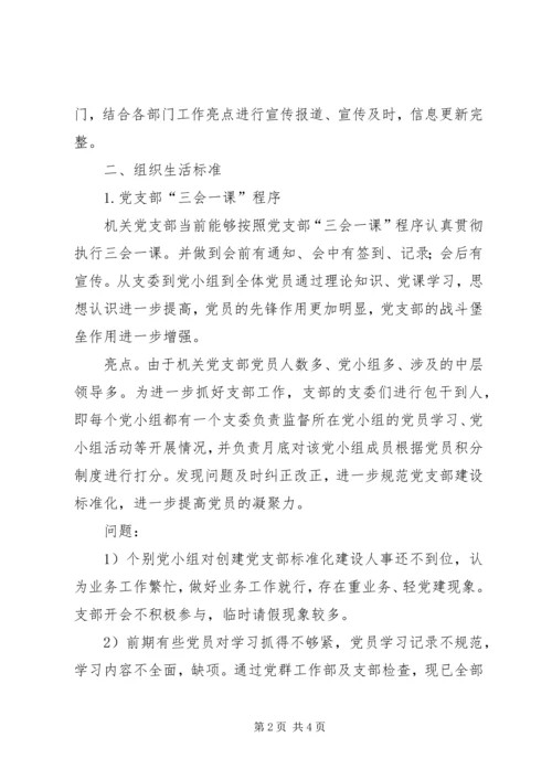 机关党支部推进党支部建设标准化工作情况自查报告.docx