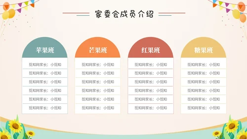 卡通儿童插画风幼儿园家委会工作培训课件ppt模板