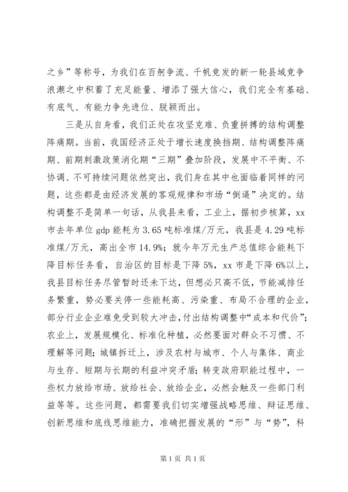 县委书记在全县领导干部务虚会议结束时的讲话.docx