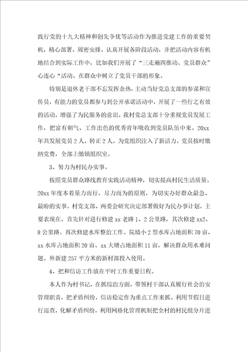 农村党支部书记述职报告精选范文