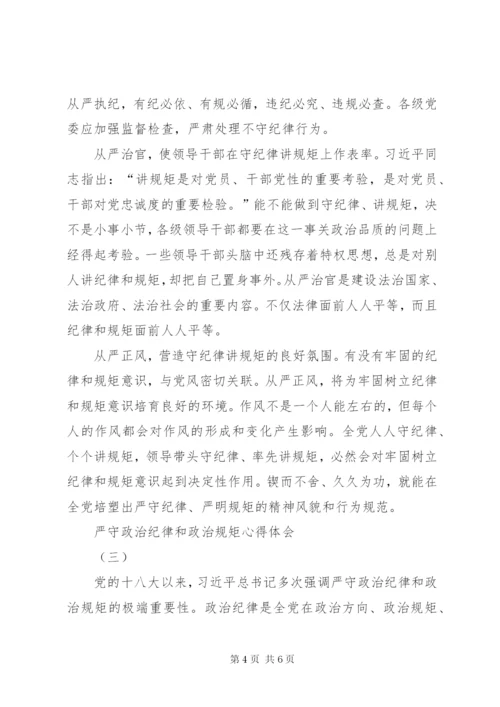 严守政治纪律和政治规矩心得体会.docx