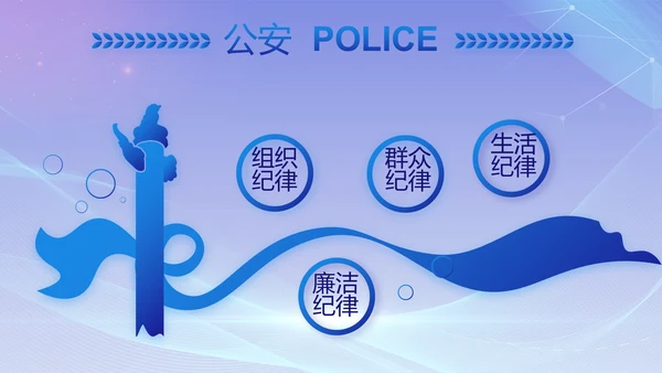 大气公安年终工作总结新年计划PPT动态模板