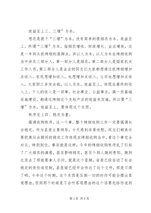 县烤烟生产收购专题会发言.docx