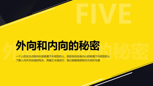 黑黄暖色冷读术人心沟通技巧教学PPT课件