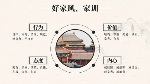 黑色中国风弘扬优秀家风PPT模板