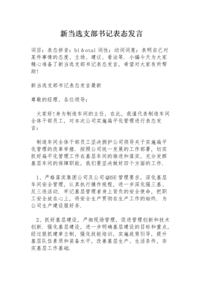 新当选支部书记表态发言.docx