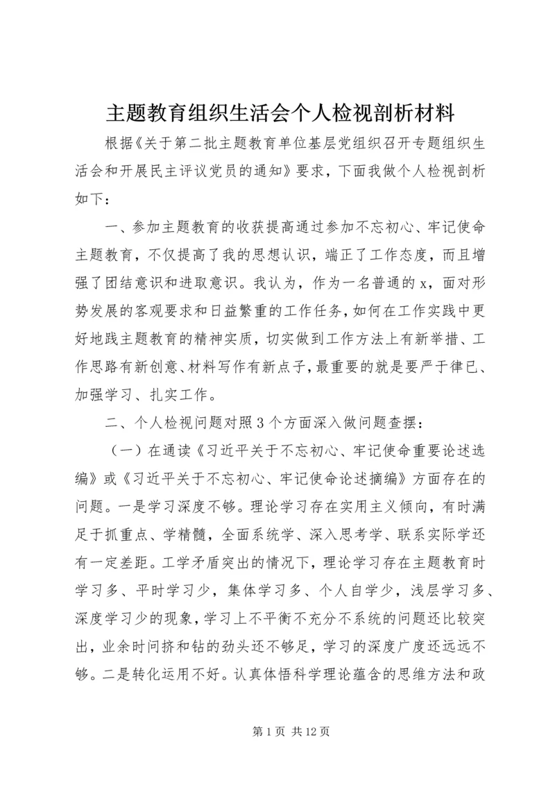 主题教育组织生活会个人检视剖析材料.docx