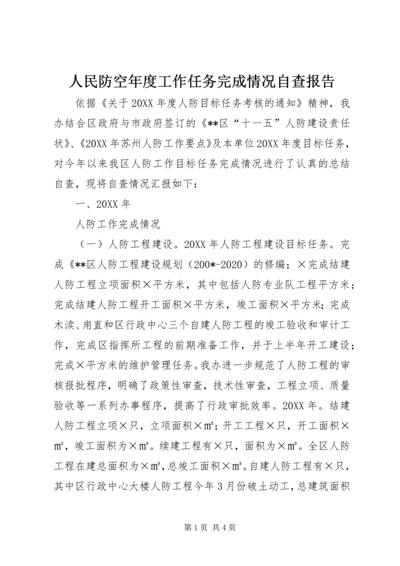 人民防空年度工作任务完成情况自查报告.docx