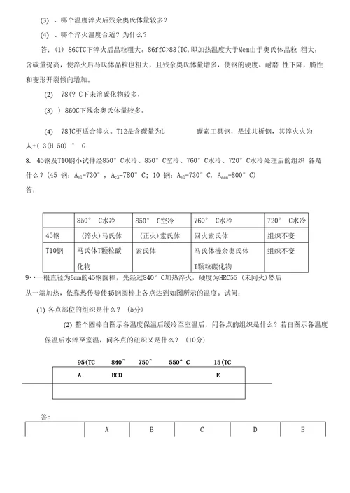 机械工程材料学复习题